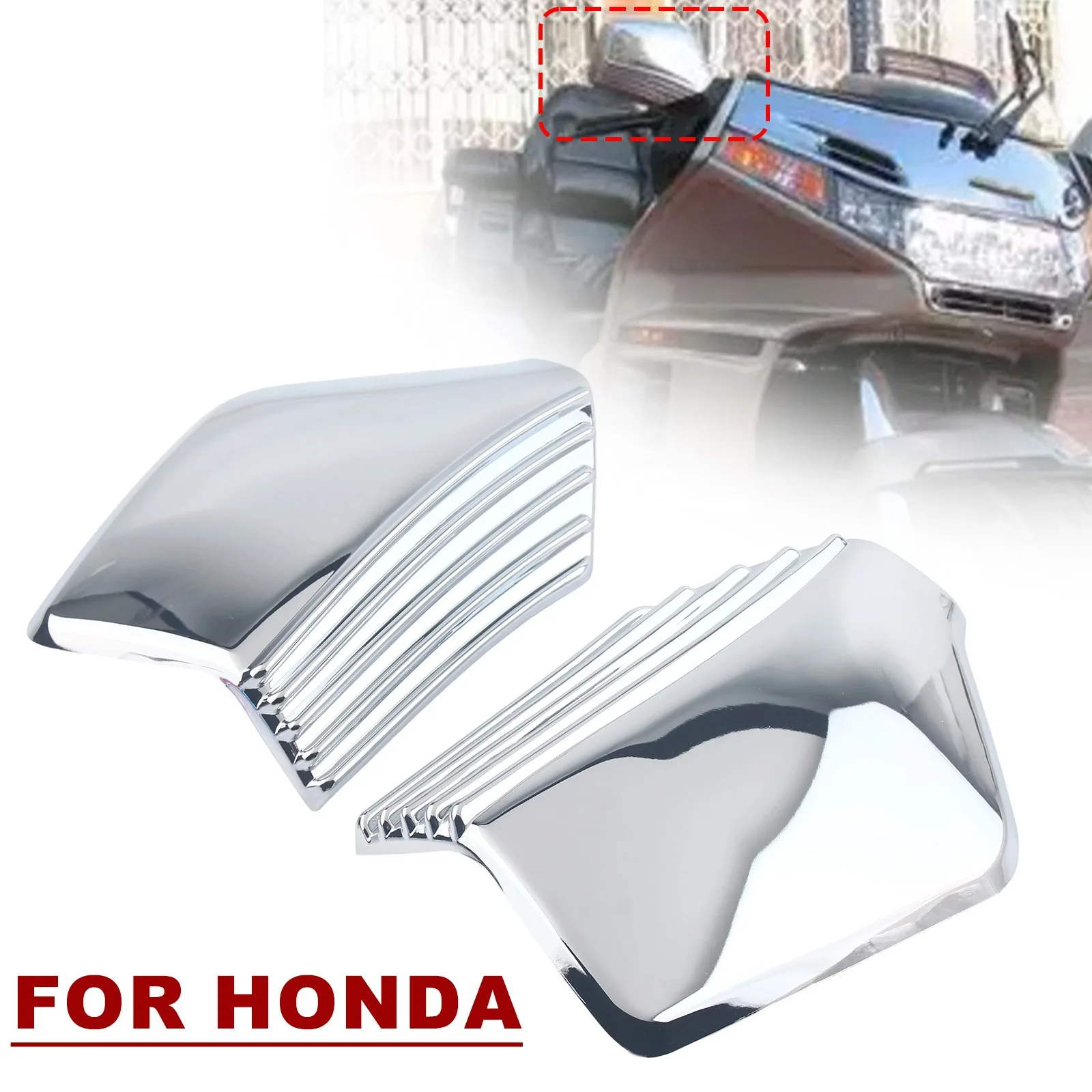 1 Pair Rear View Mirrors Covers For  Honda Goldwing GL1500 1988-2000