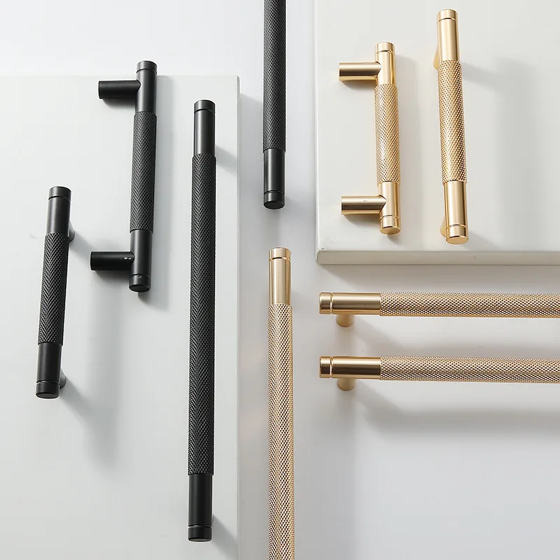 Gold Black Knurled Cabinet Pulls Kitchen Cabinet Storage Handles Drawer Pull Wardrobe Closet Cupboard Door Handles For Furniture