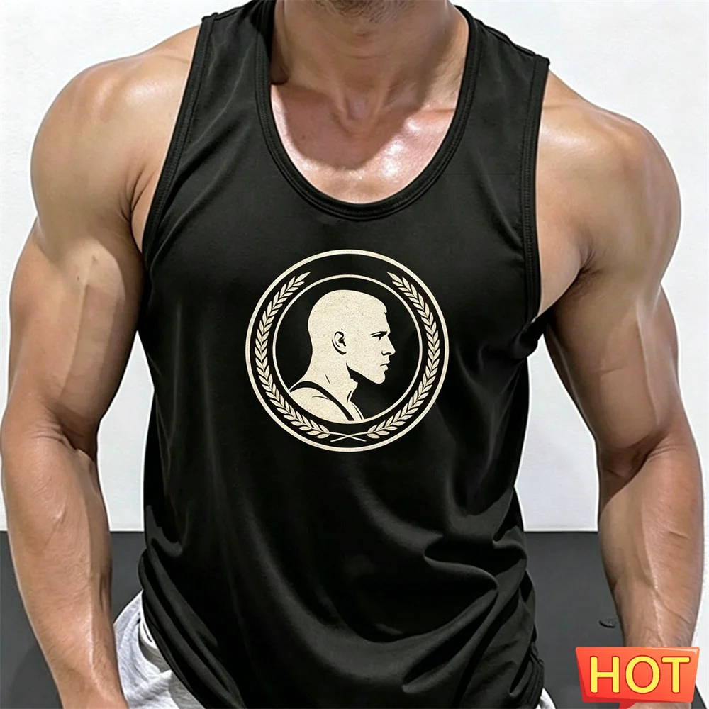 Hard guy gym tank top men Summer men round neck sleeveless T-shirt fitness vest quick-dry men's t-shirts tank tops Cheap clothes