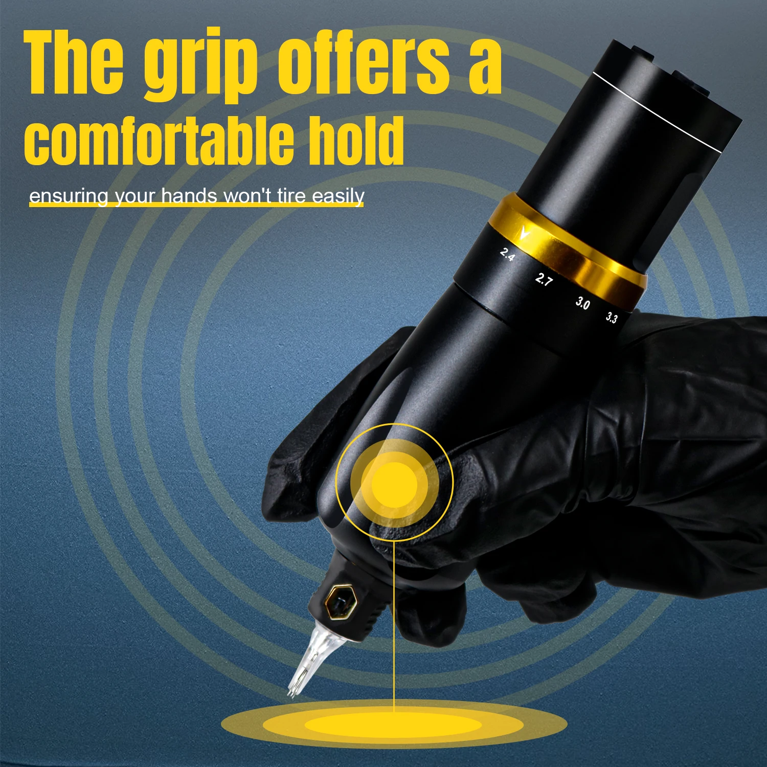 Wireless Rotary Tattoo Pen with Adjustable Needle Depth 2.4-4.2mm And Digital Power Display for Artists Tattoo Machine Accessory