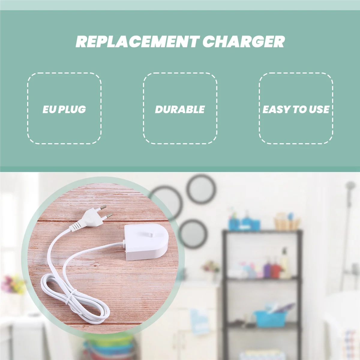 Replacement Charger for Philips Toothbrush EU Plug Charging Kit Waterproof White Holder Base Hx6100 HX6721/3296/3216