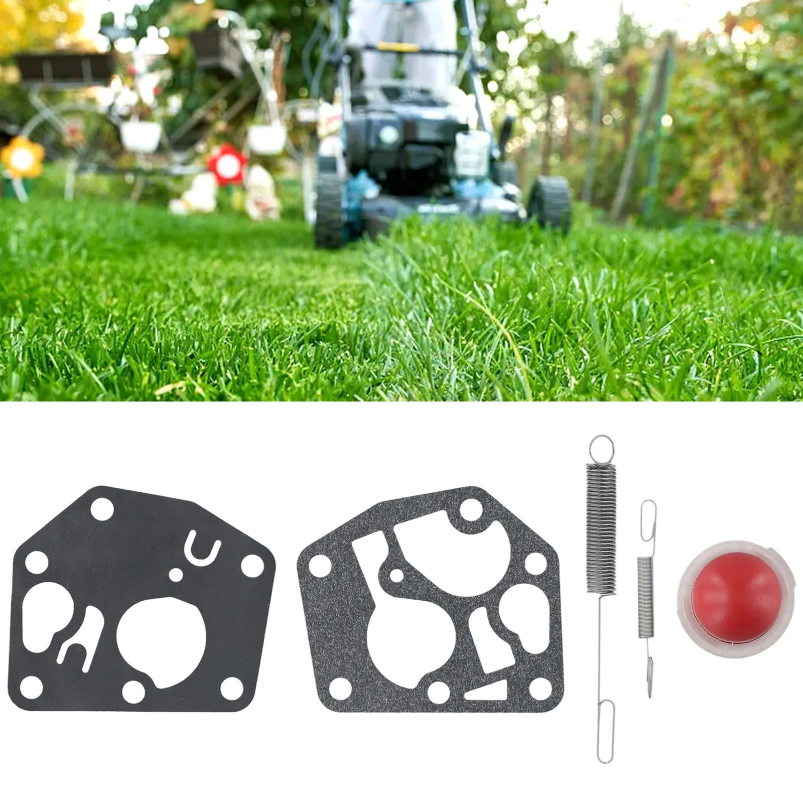 

1 Set Gasket Governor Springs Primer Spring+Gasket+Red Non-Porous Primer Bulb For 691859 692211 Garden Lawn Mower Accessories