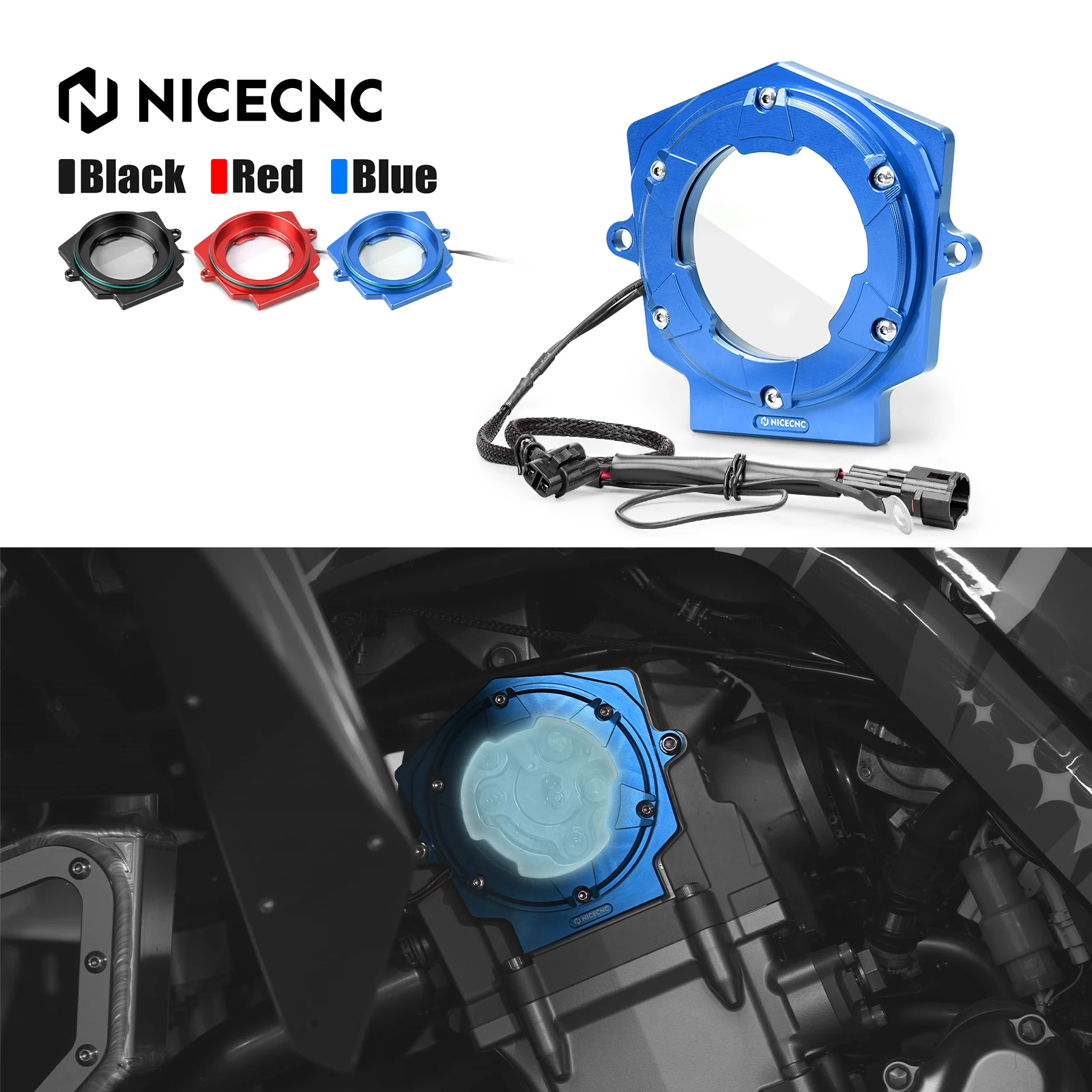 

NICECNC ATV Cylinder Head Cover Guard For Yamaha Raptor 700 r/rse 2006-2026 Aluminum Replaces 1S3-11185-10-00
