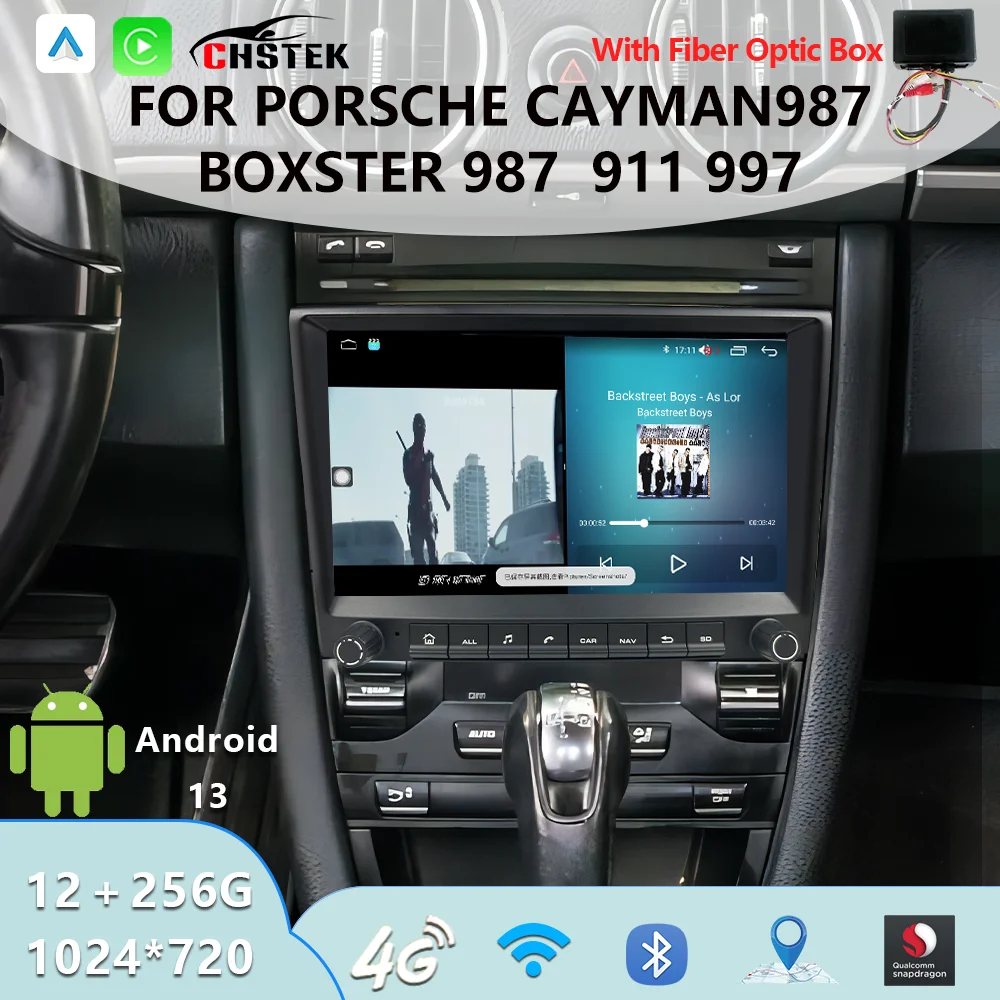 

Автомагнитола CHSTEK с Carplay для Porsche Cayman Boxster 911 987 997 2005-2013, GPS, Bluetooth, 4G, Wi-Fi, мультимедиа, навигация, Android 13
