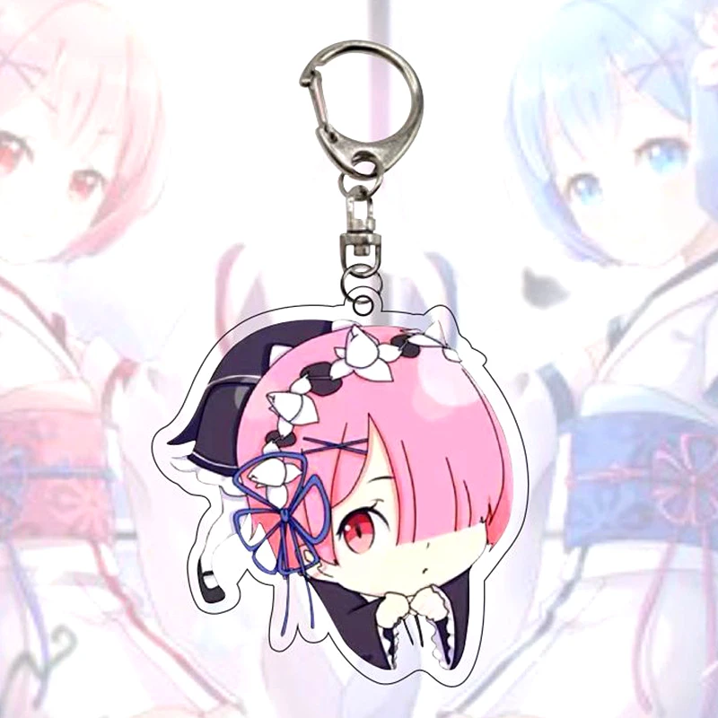 Re: A vida em um mundo diferente de Zero Ram Rem Chaveiros, Pingentes Emilia, Natsuki Subaru Bag Tag, Cos Acessório