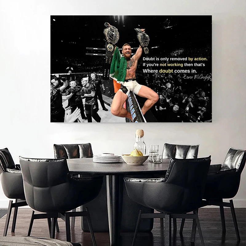 Conor McGregor Champion Boxer Motivational Quote Posters and Print Wall Art Picture Canvas Painting for Living Room Home Decor