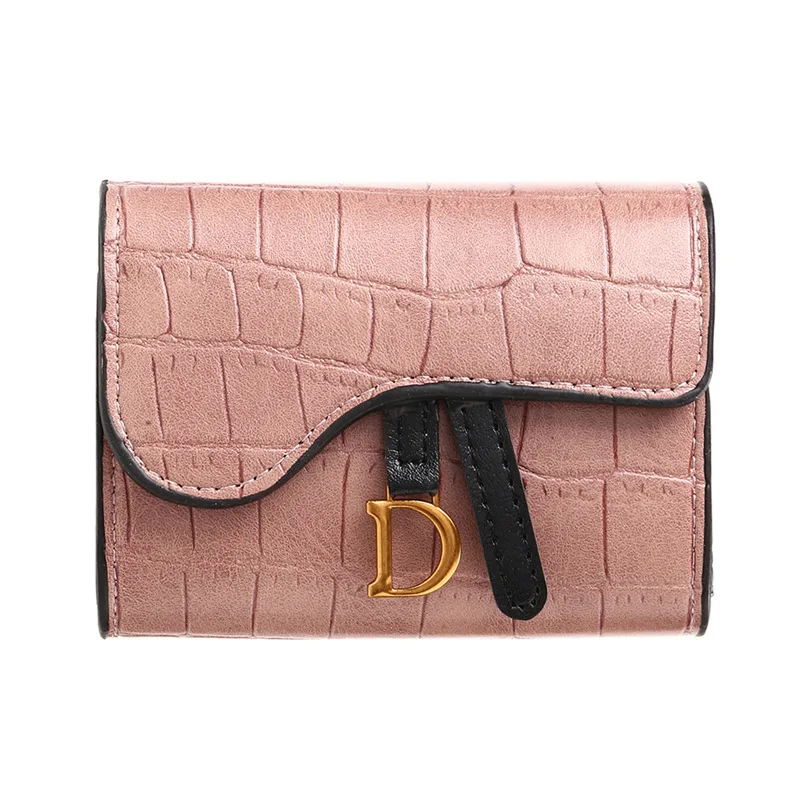 Luxuriöser Kartenhalter für Damen, Kurze Mini-PU-Geldbörse mit Buchstaben-Aufdruck, Multifunktionale Kleine Clutch-Tasche