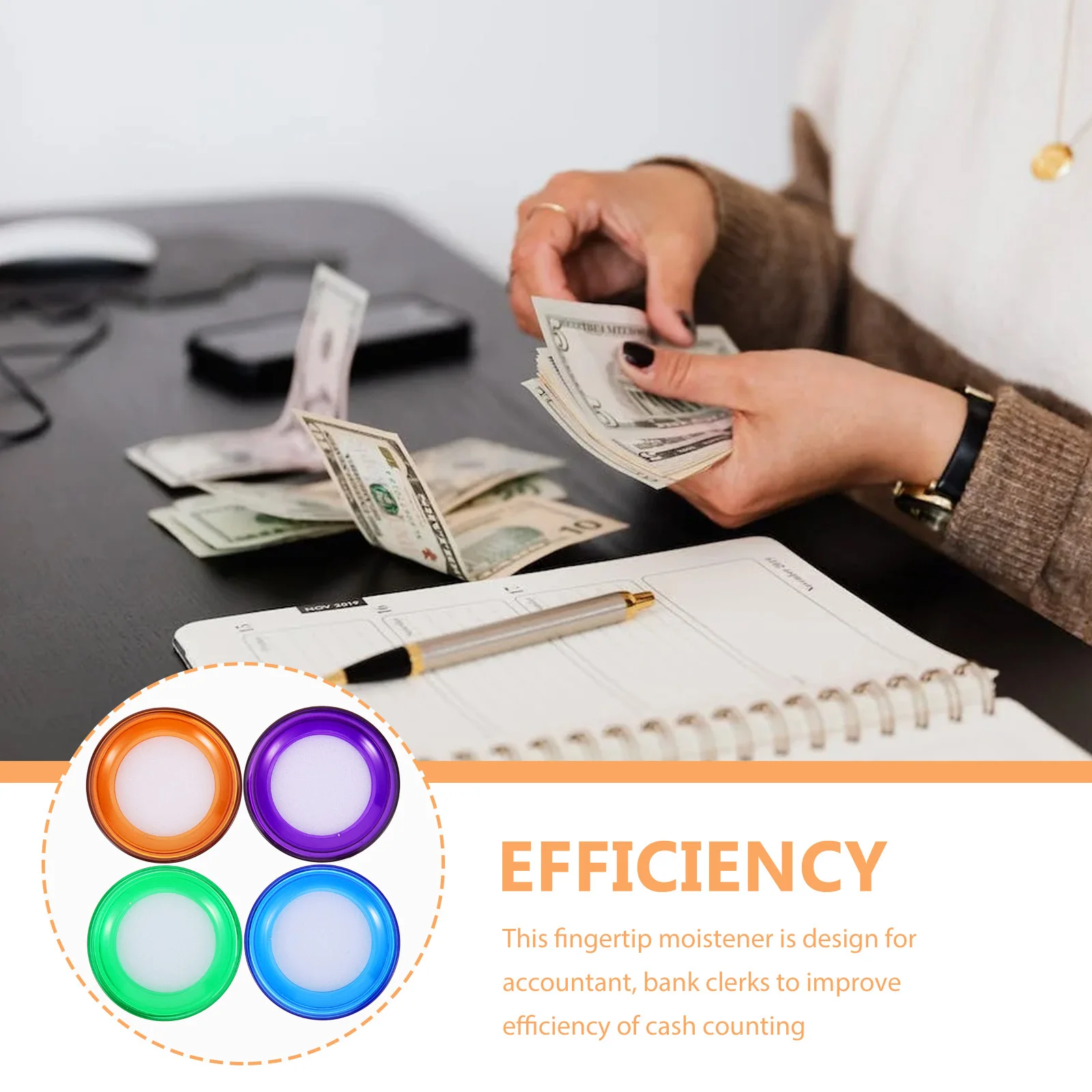 4Pcs Cash Counting Finger Moistener Wet Sponges for Bank Cash Counting Convenient Finger Wet Sponge Tool for Money