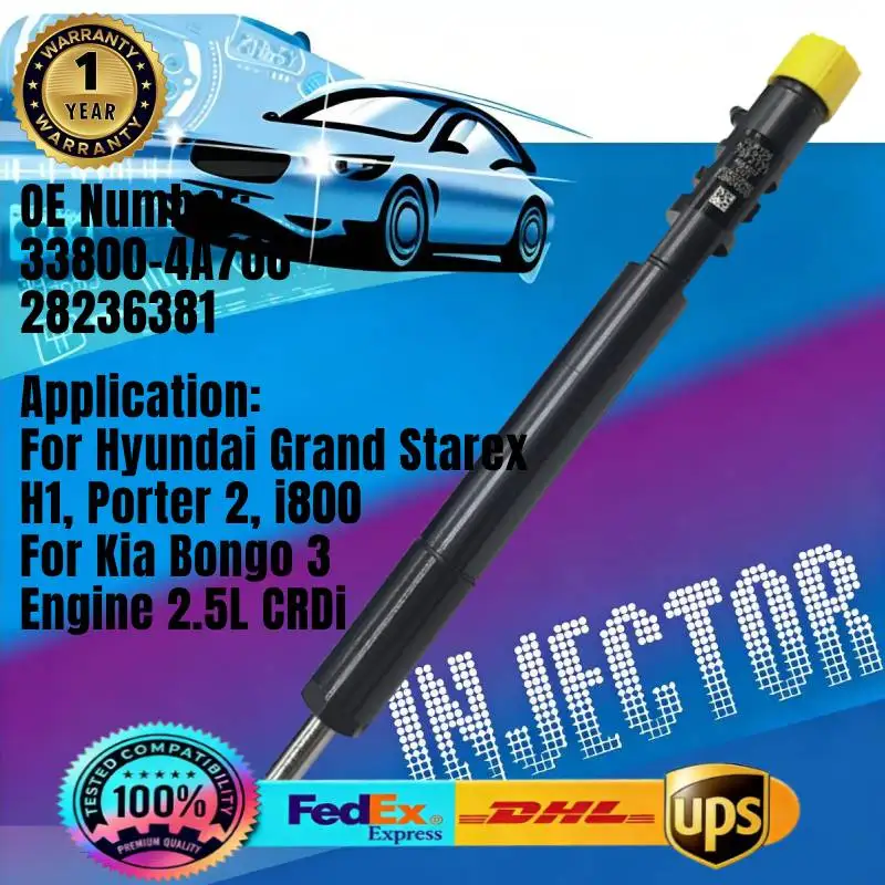 Inyector de Combustible 33800-4A700 28236381, Inyector Common Rail 338004A700 para Hyundai Grand Starex H1 Kia Bongo 3 Motor 2.5L CRDi
