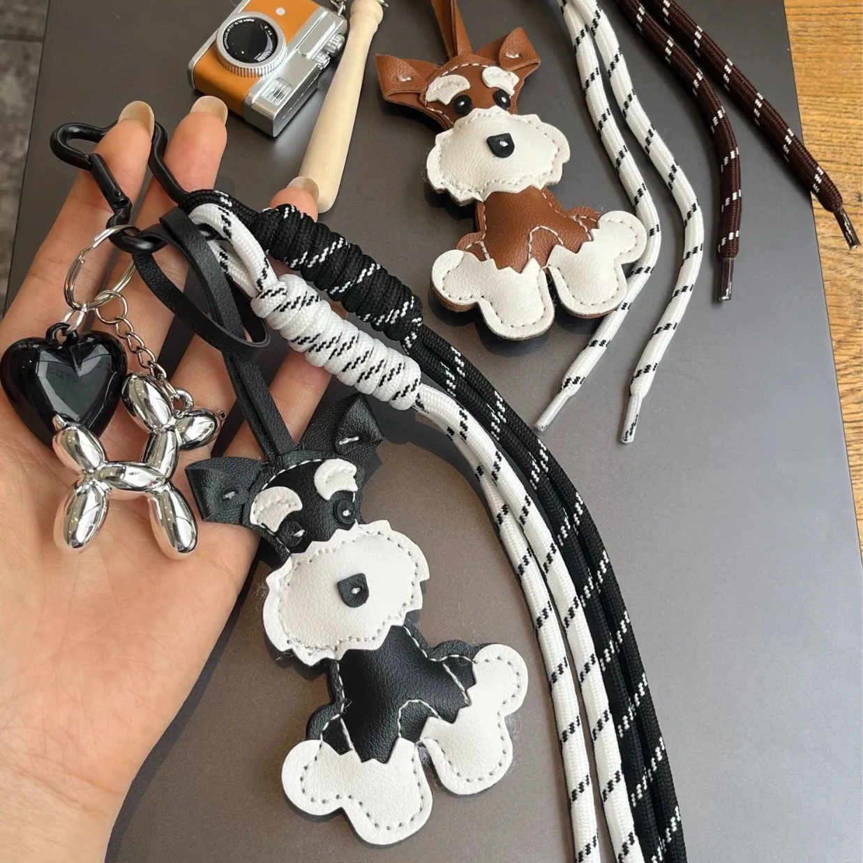 For Snow Terrier Camera-Shaped Keychain, Cute Cartoon Bag Charm, Backpack Pendant for Girls, Trendy Instagram Style Accessory