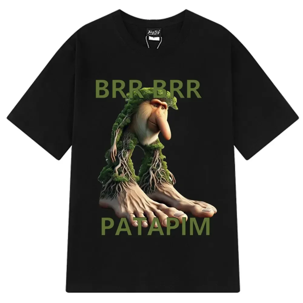 

Футболка Brr Brr Patapim 2025 года, забавная итальянская футболка Brainrot Meme с графическим рисунком для мужчин и женщин, летние хлопковые уютные мягкие футболки с круглым вырезом, топы