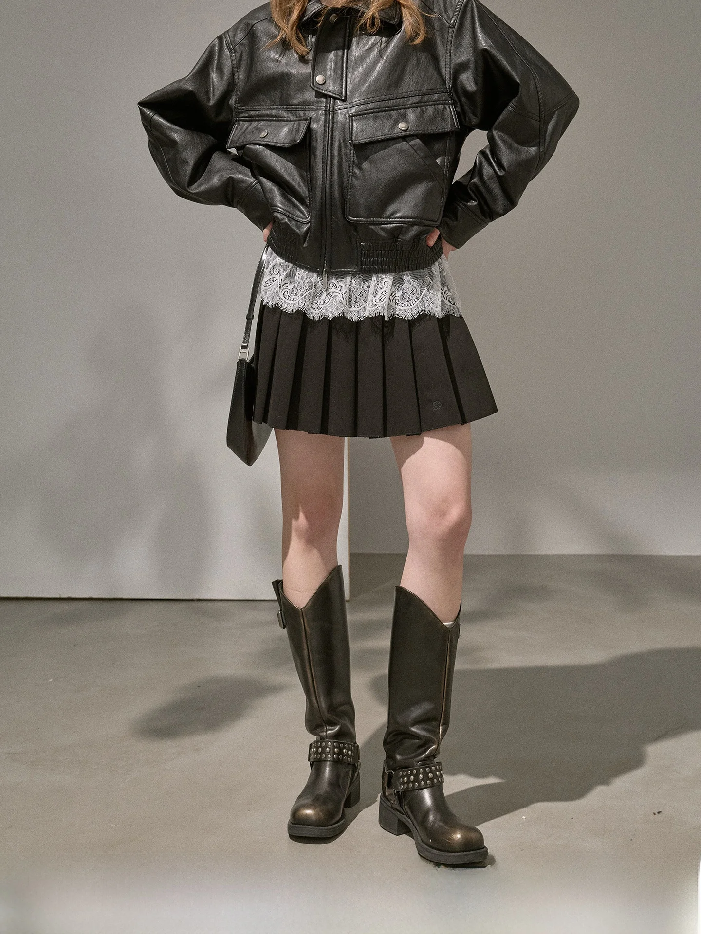 

DIDDI MODA Классическая шелковая короткая юбка с вышивкой и плиссировкой для женщин, коллекция Pre-Fall, в стиле College Sle Princ Wind