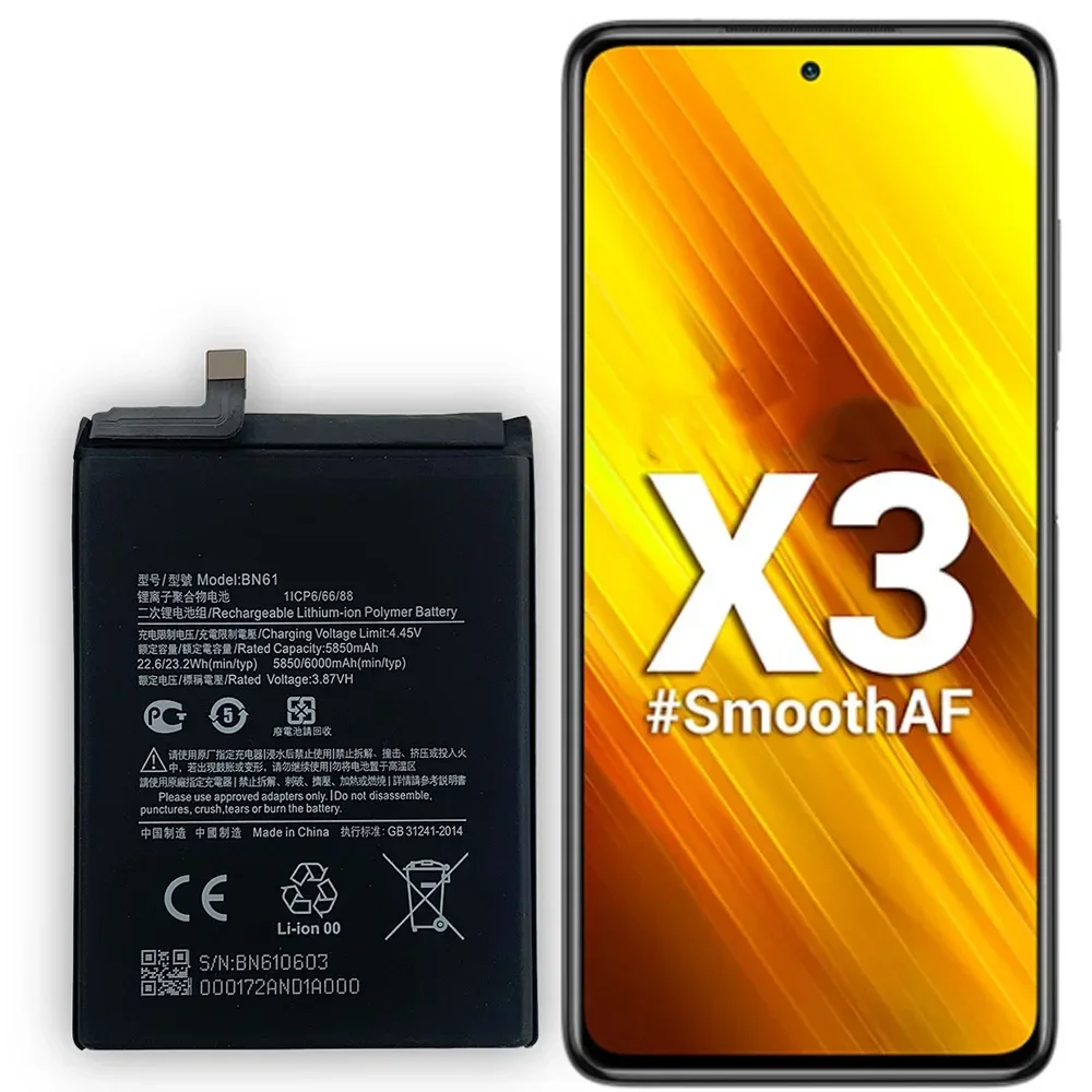 

New Replacement Battery For Xiaomi MIUI POCO X3 Phone BN61 Battery Redmi BN61 Electric Board New Built-in Battery