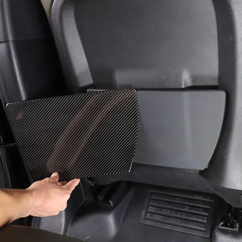 

For Land Rover Defender 110 130 2020-25 Soft Carbon Car Seat Rear Storage Anti-kick Panel Trim Stickers Interior Car Accessories