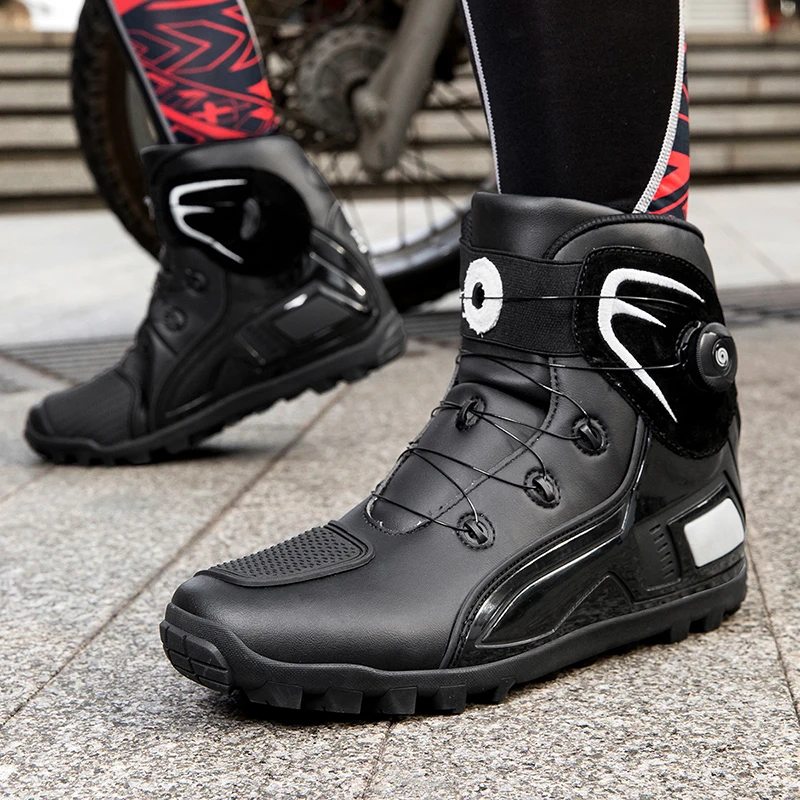 

Men's Motorcycle Boots New Anti Slip Leather Men Motorcycle Shoes TPU Anticollision Protect Motorbike Riding Boot JC-1891