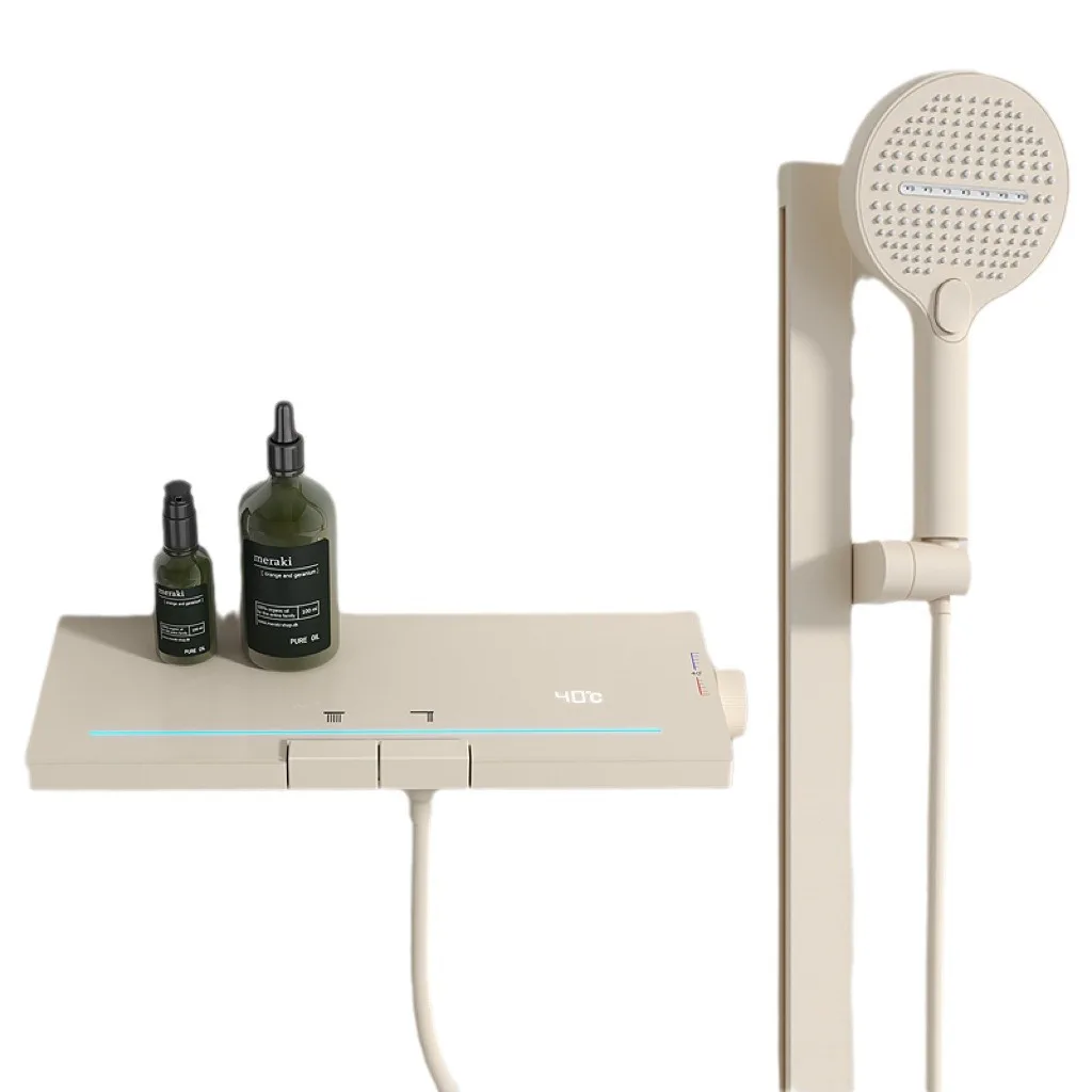 

All copper, new, ambient light, milky white, household, simple shower, full set of split showers.