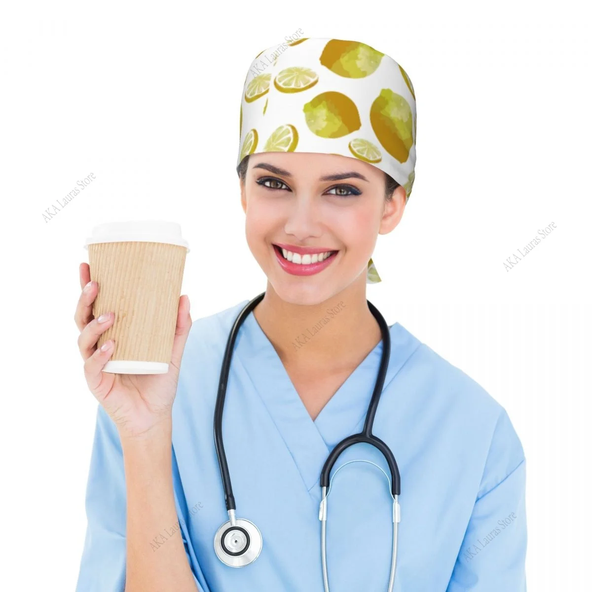 Pet Shop Lemon Unisex Krankenpflege-Peeling-Kappen, lustig, atmungsaktiv, Veterinär- und Pflegezubehör, Anästhesie-Peeling-Kappe