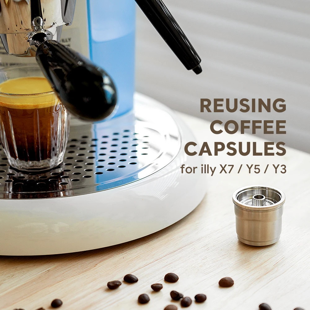 ICafilas-Capsules de café réutilisables illy, acier inoxydable 304, crème Johanna, compatible illy X7,illy Y3,illy Y5