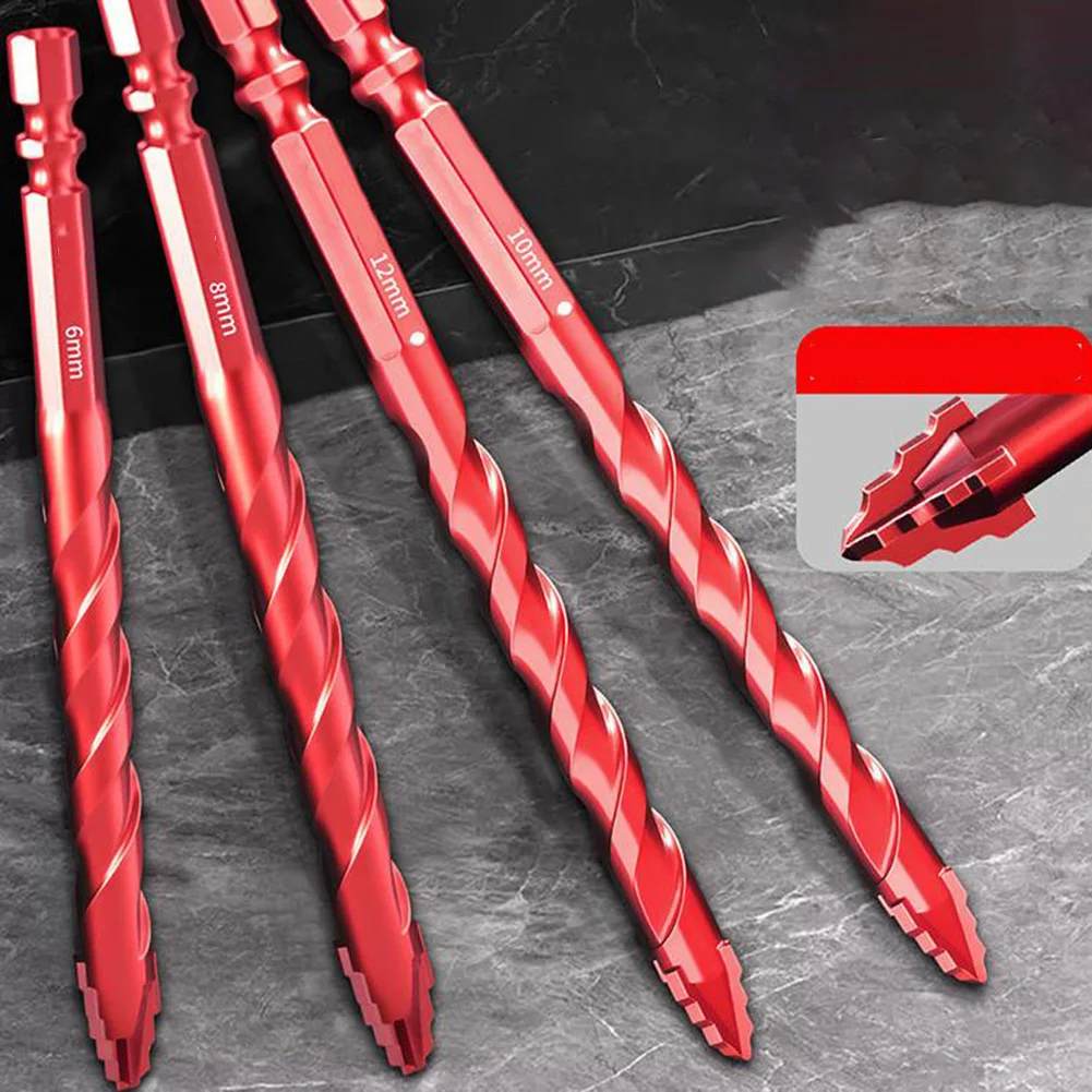 

Carbide Drill Bits Set Drill Bit (6/6/8/10/12mm) Suitable For: Drlling On Drywall, Bricks, Tiles, Wood, Aluminum And Sheet Metal