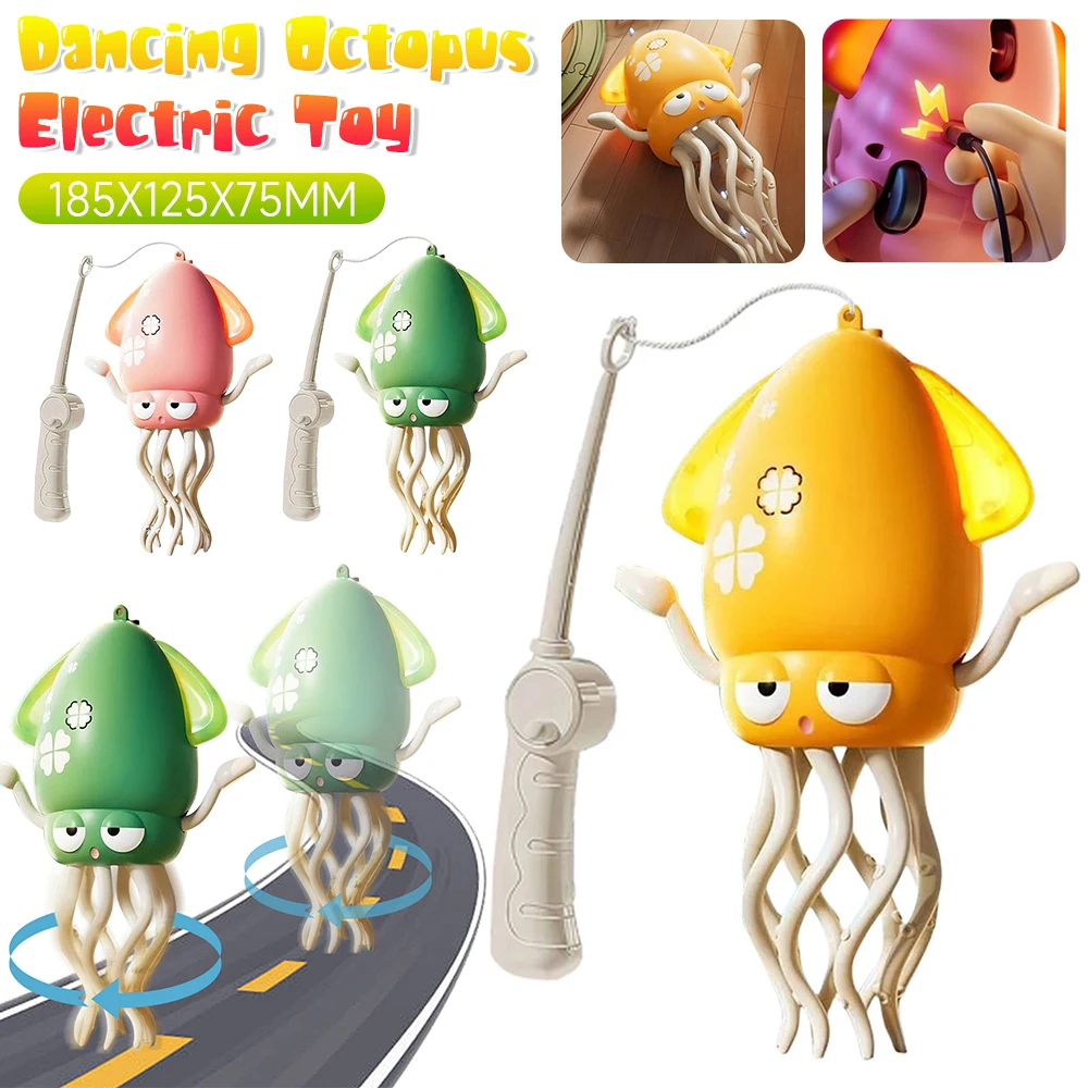 Dancing Octopus Electric Toy With Music & Lights Automatic Obstacle Avoidance Tummy Time Toys Decompression Toys Children Gifts