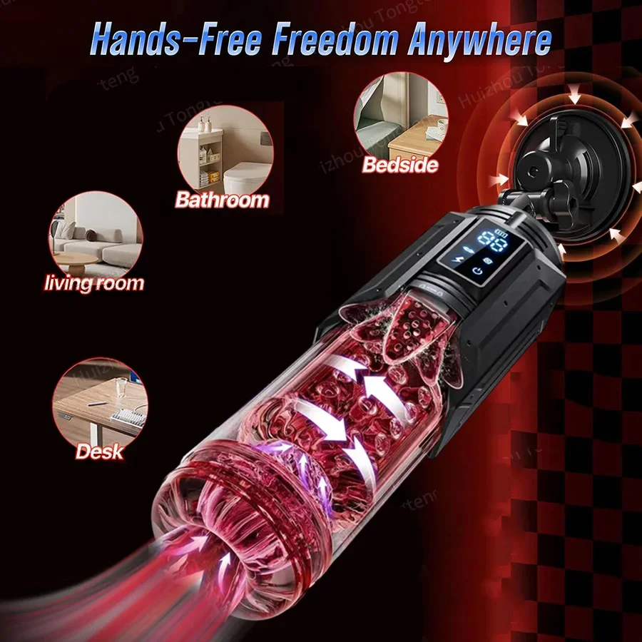 APP LED Automatic Male Masturbator Cup 7 Sucking Rotating Licking Thusting Modes Pocket Pussy Stroker Blowjob Sex Toys For Men - Image 4