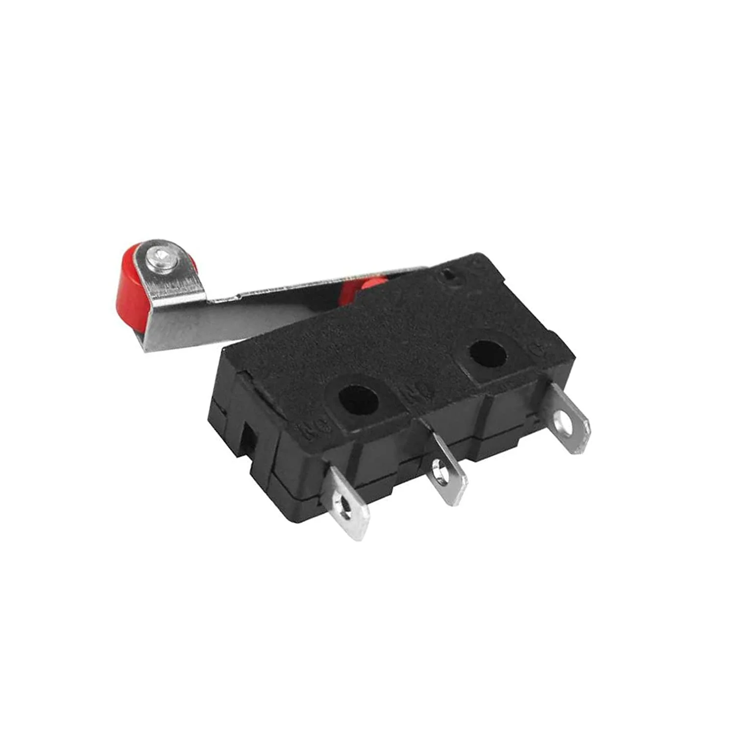 10ชิ้นสวิตช์จำกัดที่มีแขนลูกกลิ้งชั่วขณะ AC 250V 5A SPDT 1NO 1NC สแน็ปอิน3pin ปกติเปิดสวิตช์จำกัด