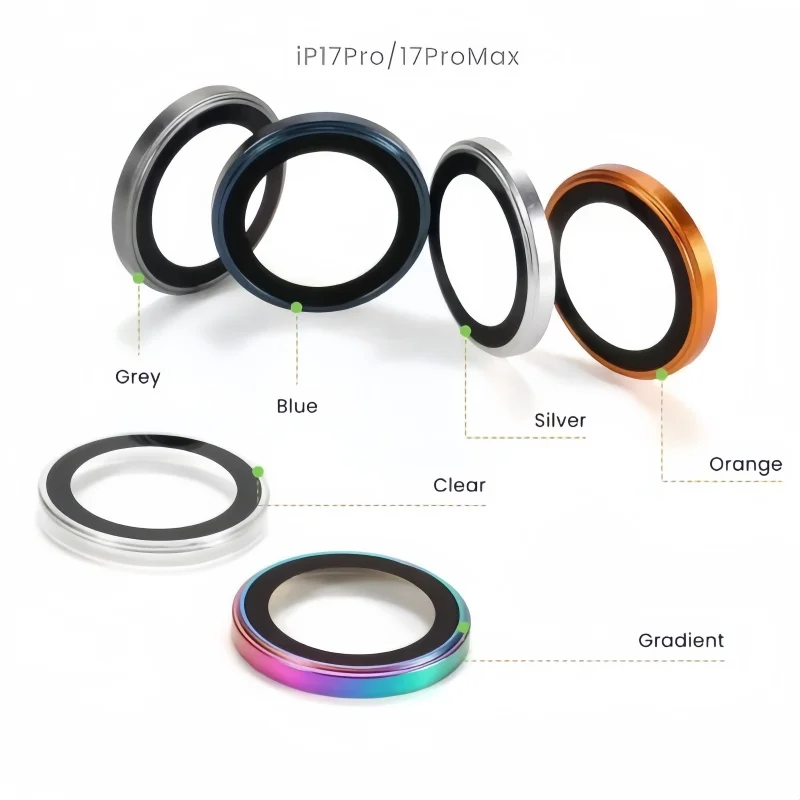 1-3Pcs Removeable AR+AF Camera Lens Ring Glass For IPhone 17 16 Pro Max 17air Metal Lens Protector For 17pro Lens Cover Cap #5
