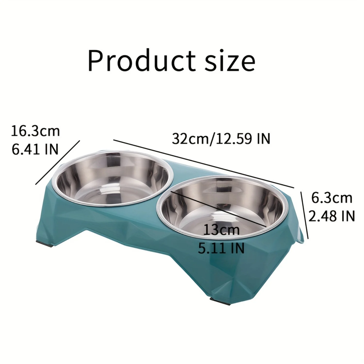 Elevated Stainless Steel Pet Bowls Set with Large Capacity Feeding Dish for Dogs - Modern Design & Raised Stand