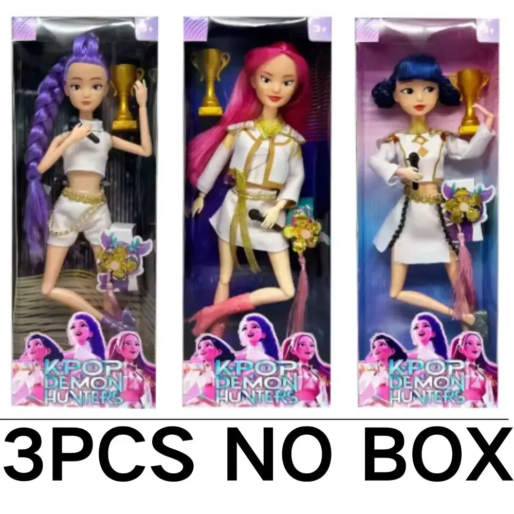 Kpop Demon Hunters figura de acción en vivo conjunto de juguetes con tema canción luces coloridas figuras de acción para Fans regalos de cumpleaños para niños #