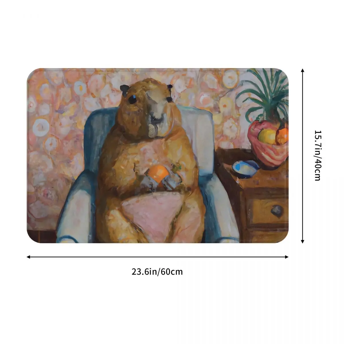 Capybara Animal Bedroom Mat Enjoying An Orange Doormat Kitchen Carpet Entrance Door Rug Home Decor