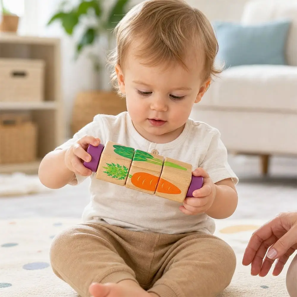 New Wooden Rotating Puzzle Rotating Safe Wooden Jigsaw Puzzle Hand Montessori Puzzle Game Toddlers