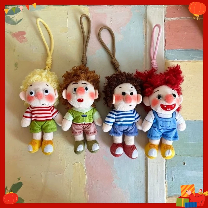 Plush Toy Freckle Little Boy Keychain Pendant with Personality Ugly Cute Explosive Head Curly Plush Toy Bag Hanging Decoration