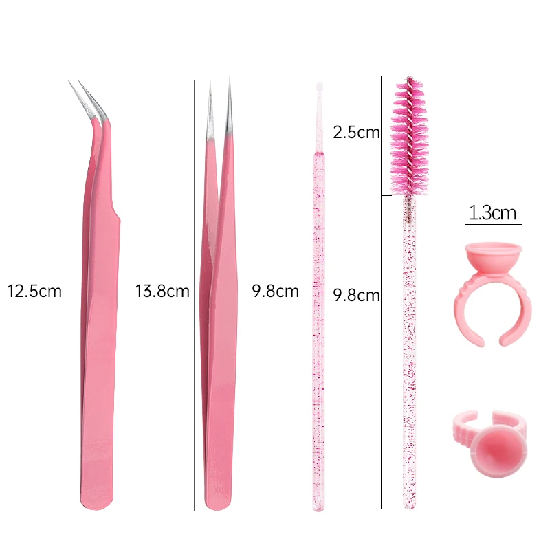 Eyelash Extension Supplies Set USB Eyelash Fan Eye Gel Pad Tweezers Mirror Glue Ring Eyebrow brush Tape Grafting False Lash tool