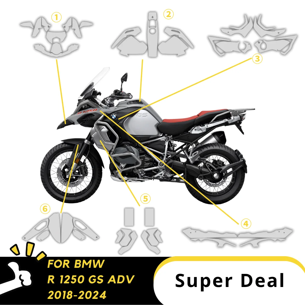

For BMW R1250 GS ADV PPF TPU Paint Protection Film Kit r1250gs Adventure PPF Motorcycle Scratch- Fairing Clear Sticker 1250GS
