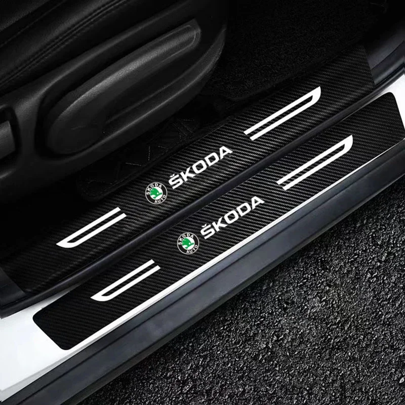 2026 New Car Door Sill Protector Sticker for Skoda Kodiaq Fabia Kamiq Karoq A7 Rapid Scala Waterproof Wear-Resistant Accessories