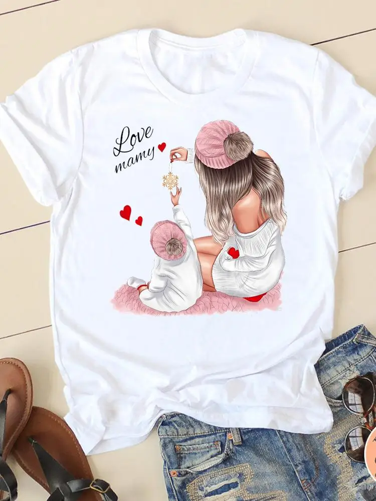 T-shirts Clothing Short Sleeve Clothes Fashion Summer Sweet Love Mother Mama Mom Casual Ladies Print Women T Female Graphic Tee