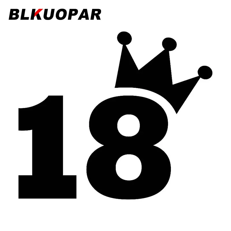 

BLKUOPAR for Crown 18th Birthday Car Sticker Funny Scratch-Proof Decal Waterproof Windows Motorcycle Surfboard Vinyl Car Wrap