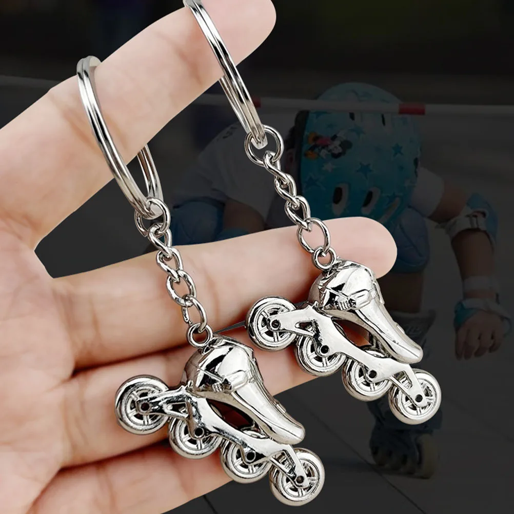 

4 pcs Keychains Skate Keychain 3D Design Sturdy Material Fashion Bag Pendants Accessory Bag Pendant Silver Color