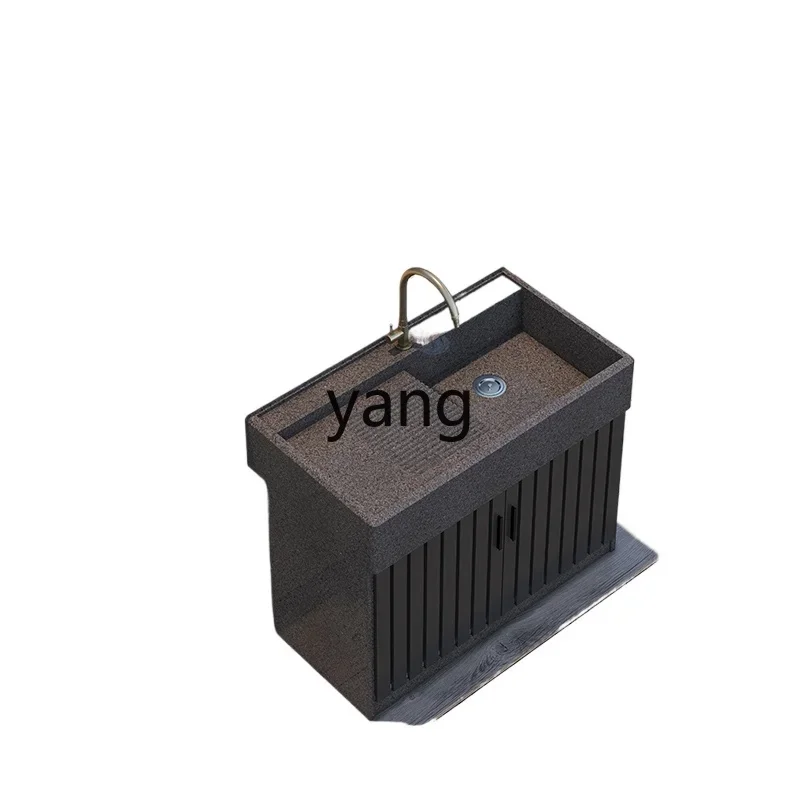 LTT marble balcony household wash basin outdoor pool basin with rubbing board integrated