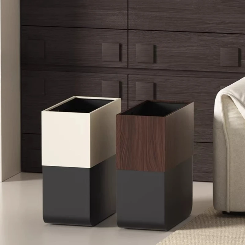 

Мусорный бак с узким зазором в стиле ретро, стильный тонкий мусорный бак для аксессуаров для чистки ванной комнаты, современный простой мусорный бак для гостиной