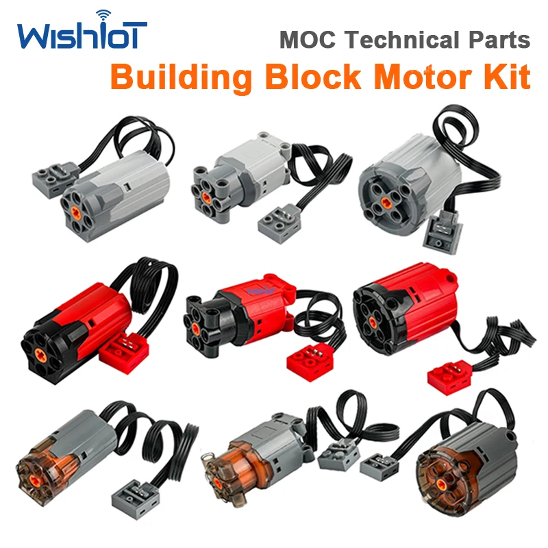 M/L/XL Servo Motor Building Blocks Set High-Tech Part Infrared Remote Control Battery Box Switch Extension PF Bricks DIY Toy