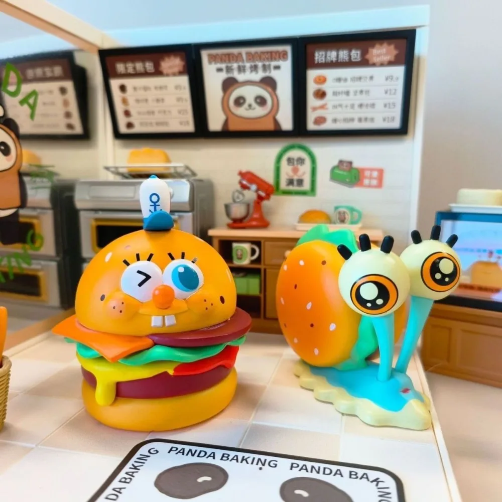 SpongeBob Schwammkopf Burger Serie Blind Box Pie Big Star Octopus Brother Handgemacht Trendy Play Car Desktop Ornament Geschenk