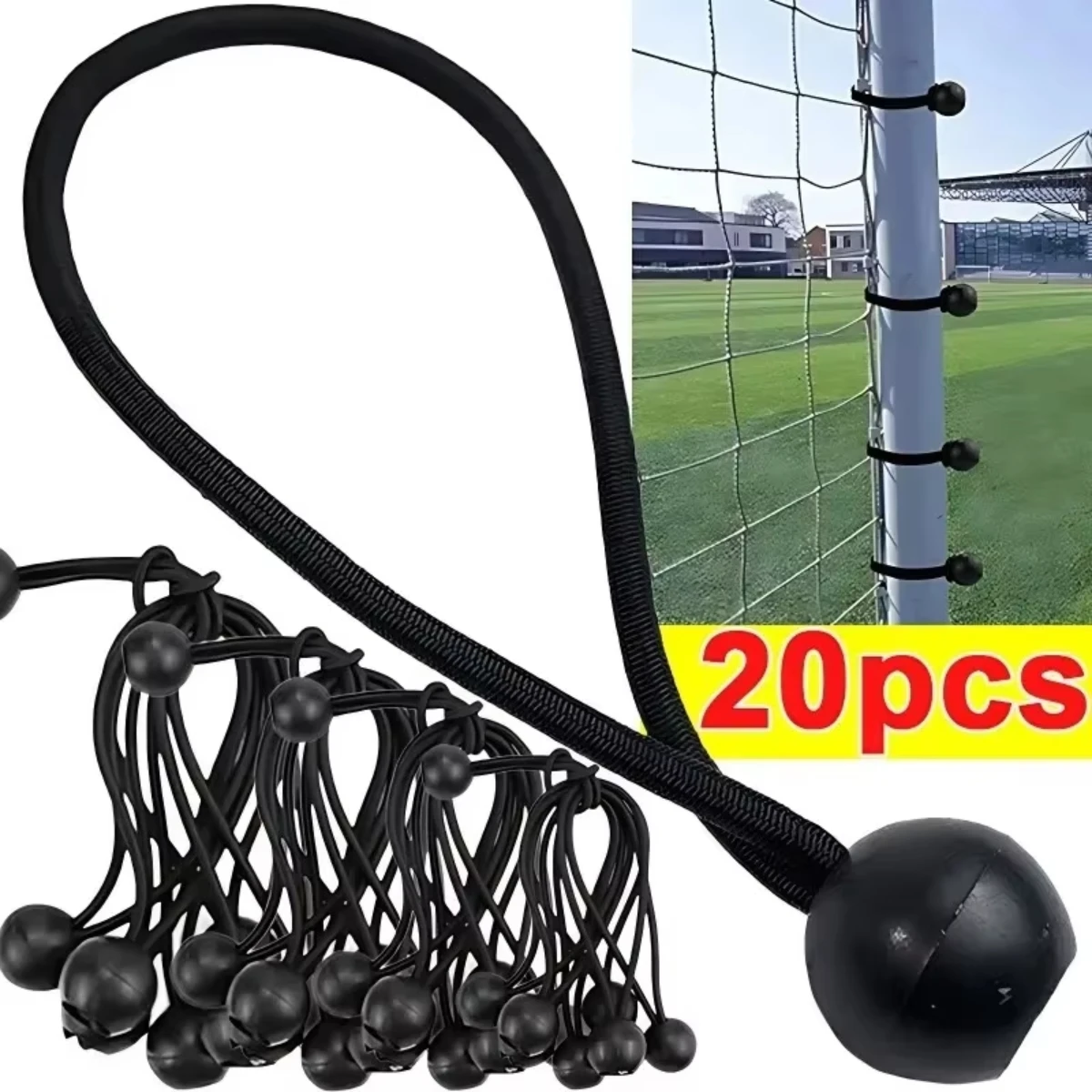 Outdoor Elastic Ball Rope Bungee Cords Portable Tent Fixing Tarpaulin Awning Canopy Heavy Duty Tarp Tie Down for Shelter Cargo