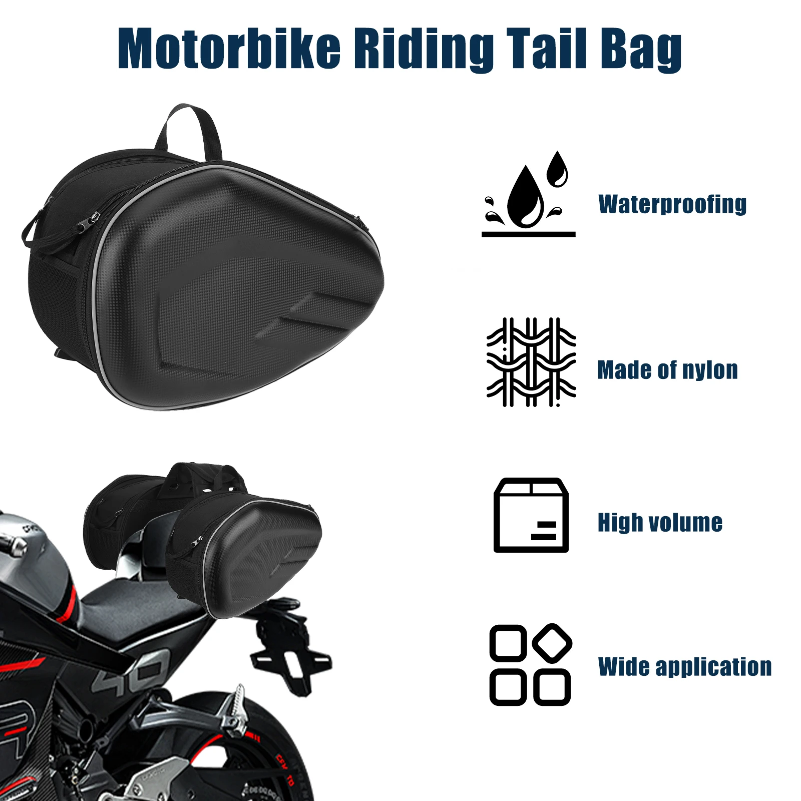 

58L Moto Side Storage Bag Waterproof Universal Motorcycle Panniers Large Capacity Moto Cycling Luggage Bag for Outdoor Travel