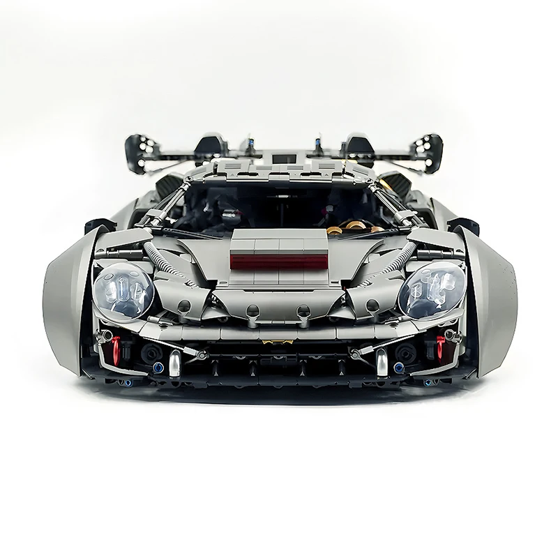 GULY 10629 1:8 RC placage métallique gris course Hypercar modèle bloc de construction technique bricolage Puzzle jouets cadeau de noël enfants adultes