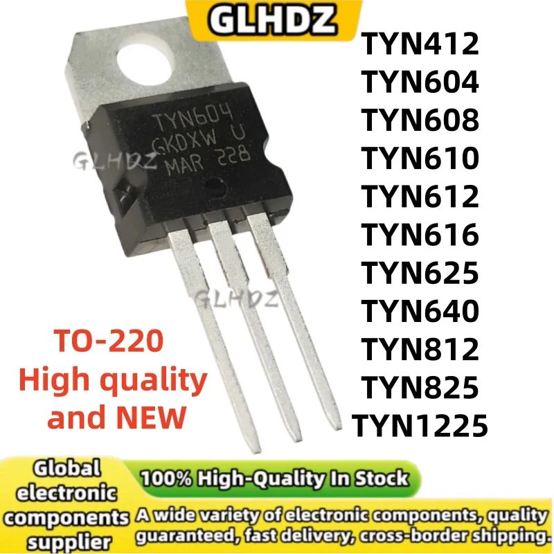 10Pcs TYN412 TYN604 TYN608 TYN610 TYN612 TYN616 TYN625 TYN640 TYN812 TYN825 TYN1225 brand new TO-220 in stock
