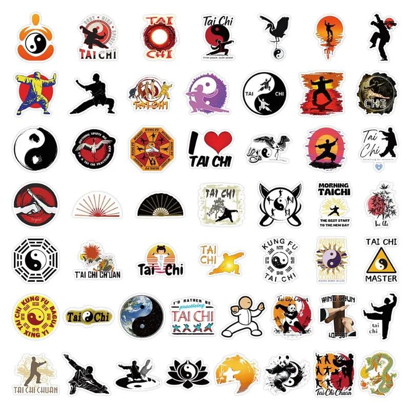 50 قطعة شخصية كرتونية تاي تشي كونغ فو ملصقات زخرفية جرافيتي إبداعية #3