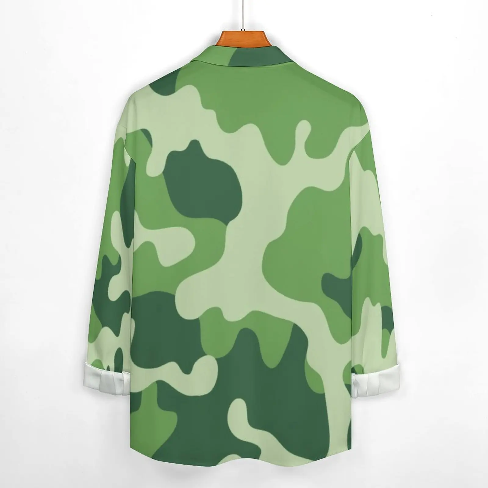 Tarnung Militaire Shirt männlich grün Camo Print Freizeit hemden Frühling ästhetische Blusen Langarm cool übergroße Top Geschenk idee