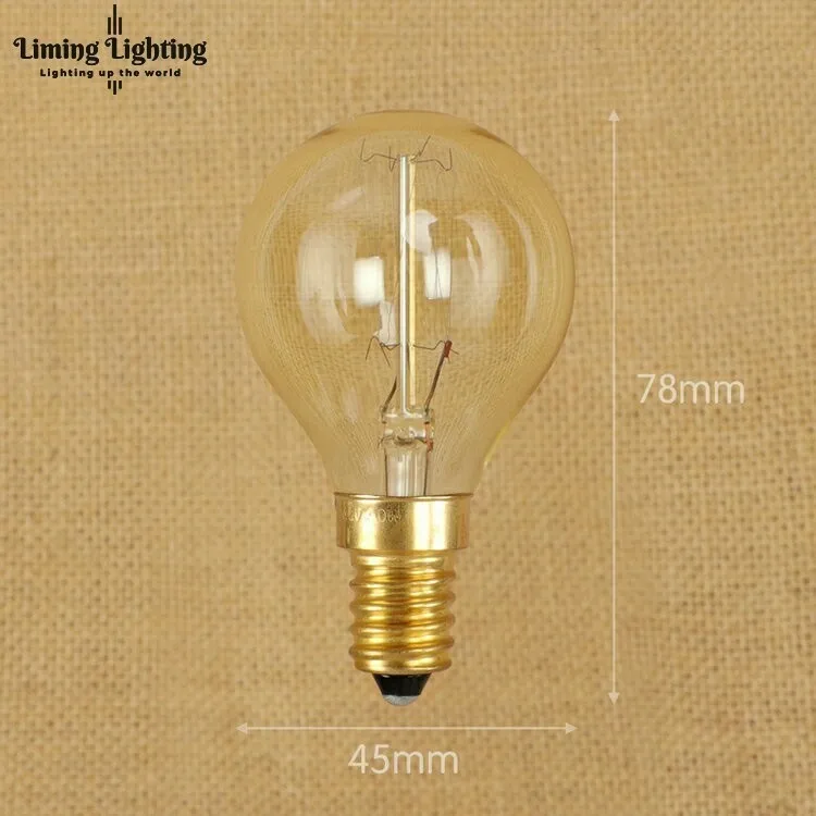 2 pz Retro G45 E14 220V 240V Vintage 40W E14 lampadine Edison lampadine a filamento a vite a incandescenza per lampada a sospensione decorativi