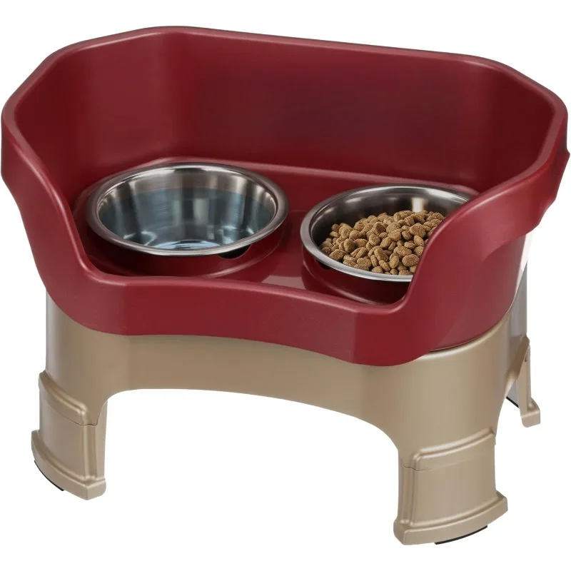 Mess Proof Dog Bowls Elevated Medium Sized Dog – No Spill Raised Dog Food Bowl Stand w/Leg Extensions